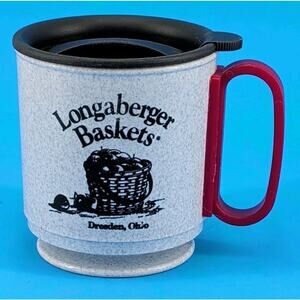 Vtg Longaberger Baskets_Dresden, Ohio "Trip-Sip" TRAVEL CUP w/ BASE Whirley Ind